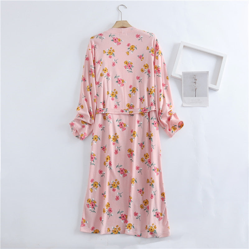 Cotton Waffle Bathrobe Patterned