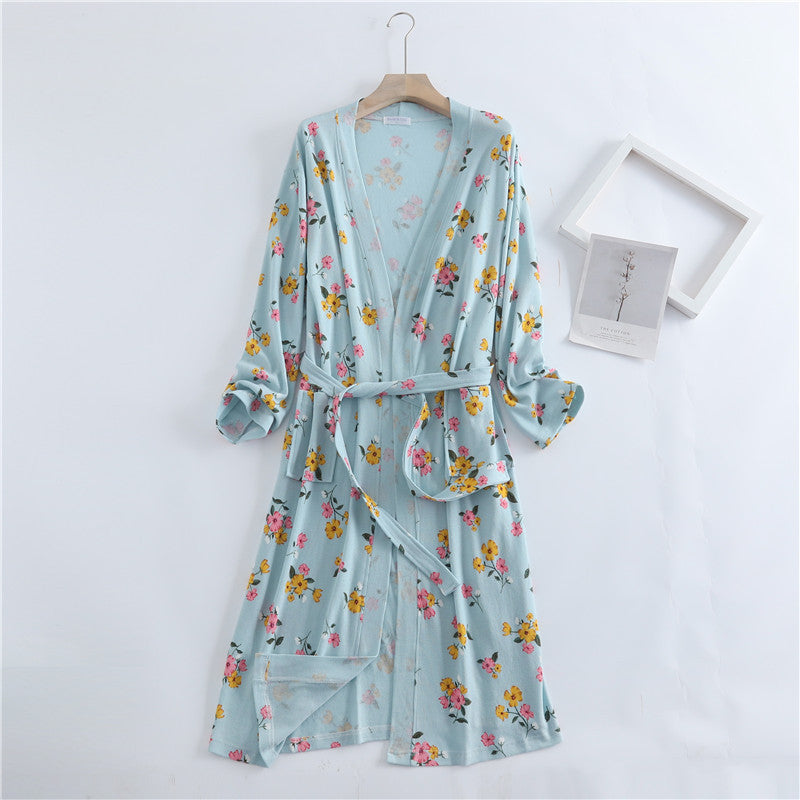 Cotton Waffle Bathrobe Patterned