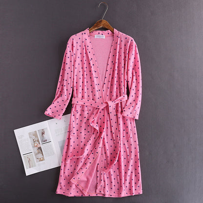 Cotton Waffle Bathrobe Patterned