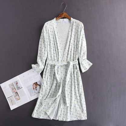 Cotton Waffle Bathrobe Patterned