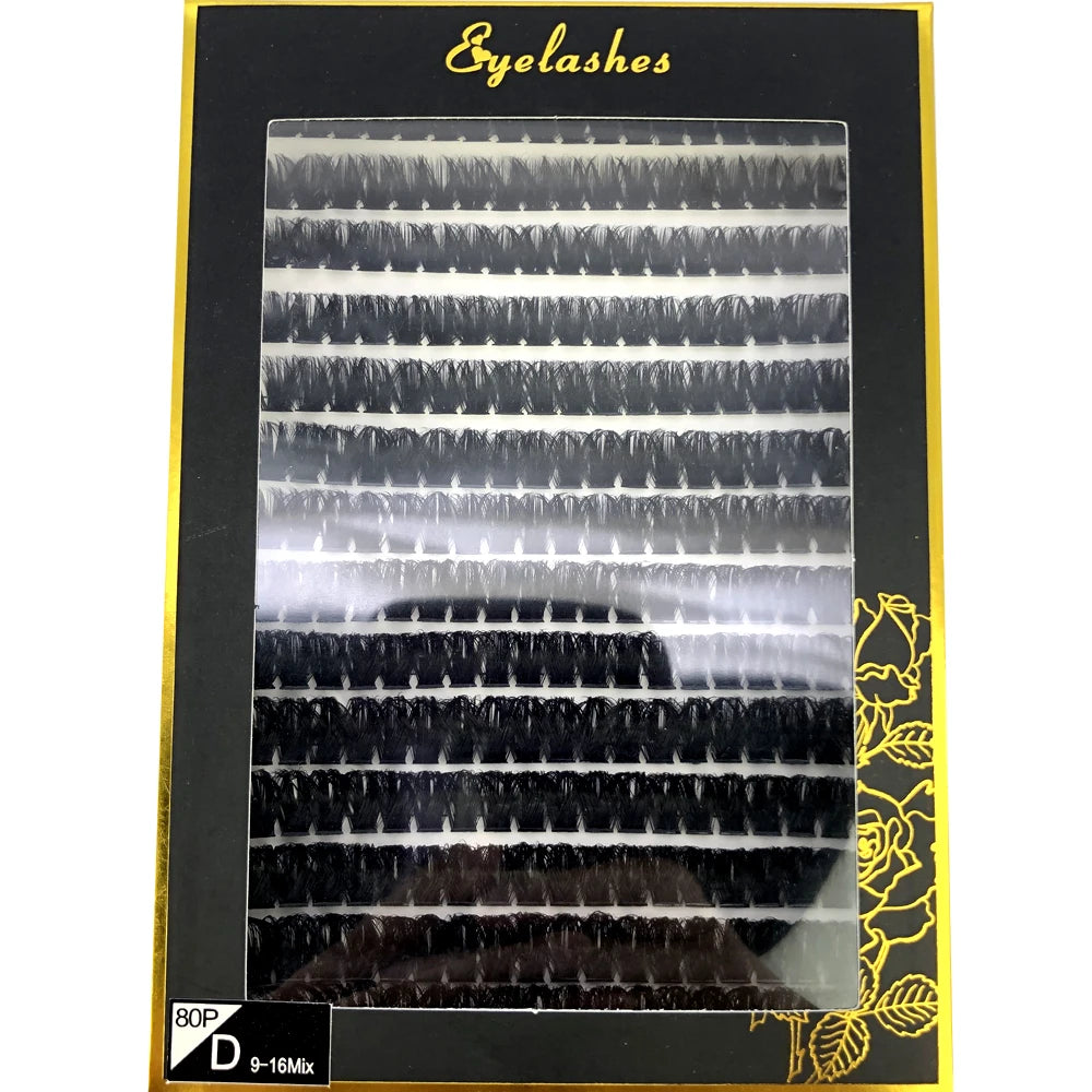 80D/100D Mink Eyelashes 216-280 fans Natural Eyelash extension 3D Russia Volume Individual Eyelash Cluster Makeup Tools Lashes