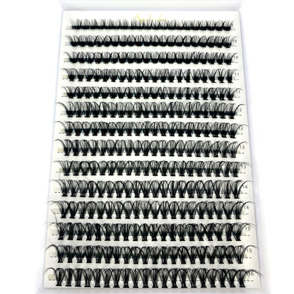 80D/100D Mink Eyelashes 216-280 fans Natural Eyelash extension 3D Russia Volume Individual Eyelash Cluster Makeup Tools Lashes