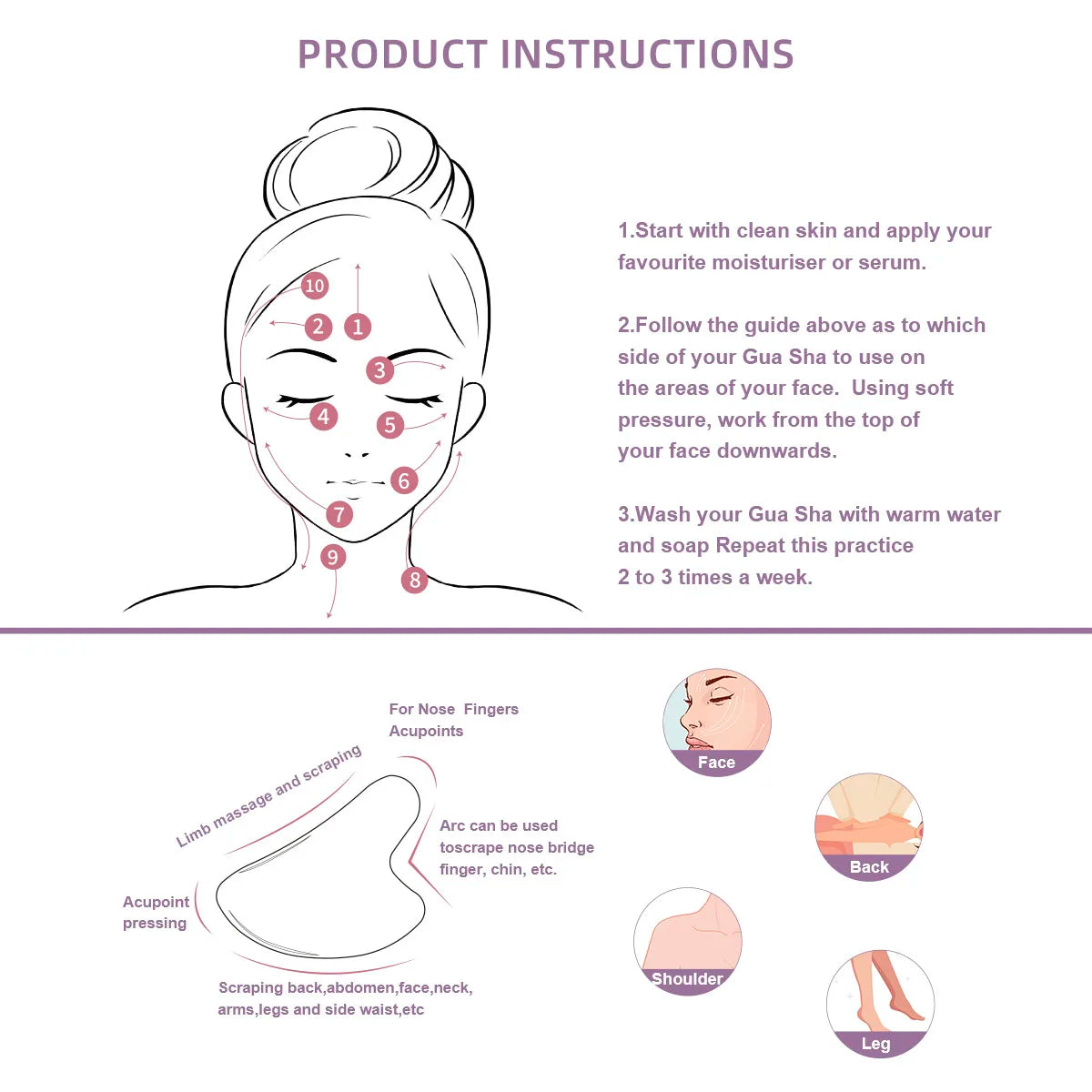 Gua Sha Massage Natural Stone