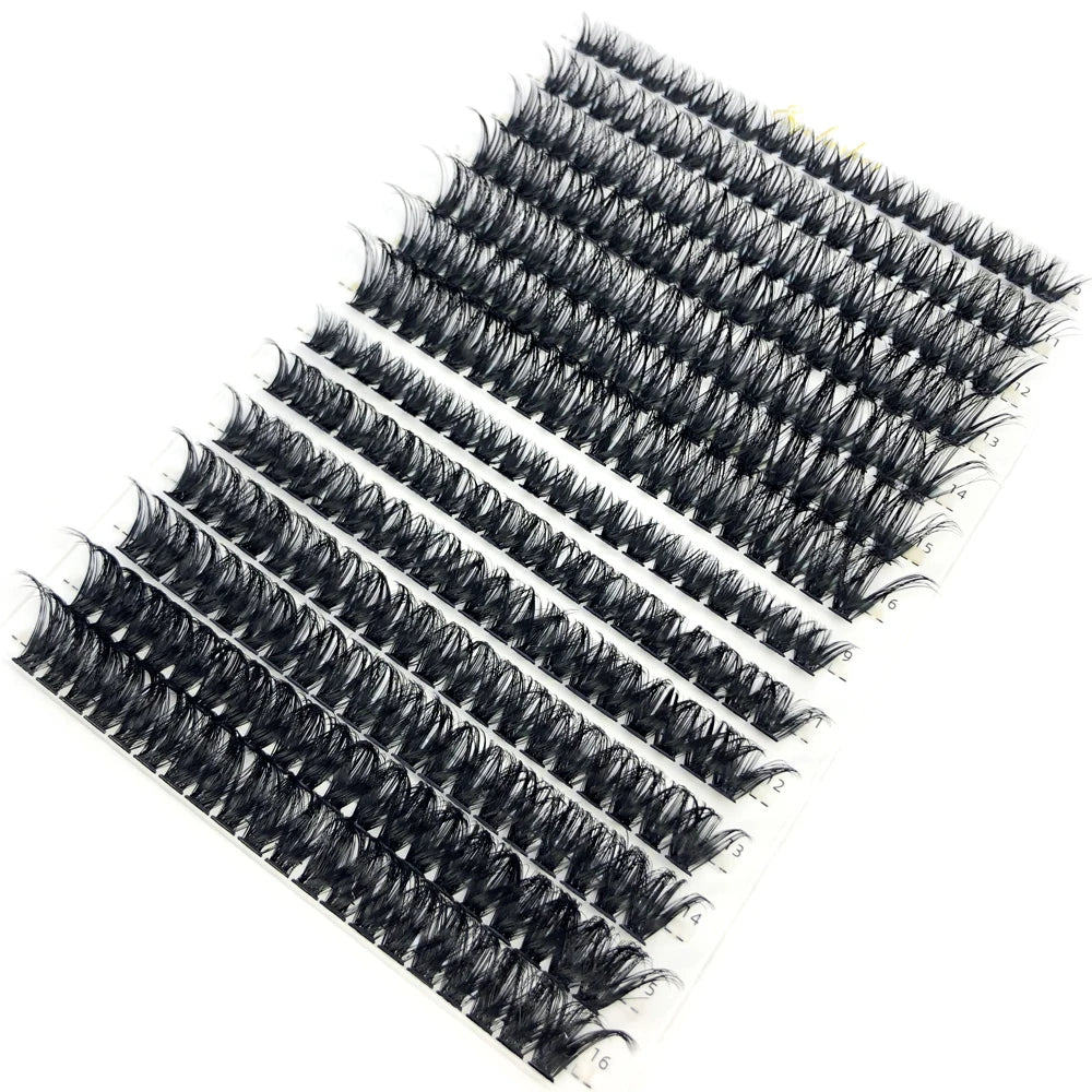 80D/100D Mink Eyelashes 216-280 fans Natural Eyelash extension 3D Russia Volume Individual Eyelash Cluster Makeup Tools Lashes