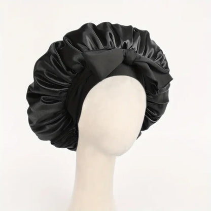 Satin Hair Bonnet With Tie Band Bonnets