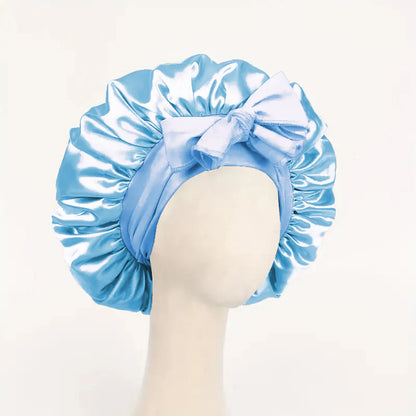 Satin Hair Bonnet With Tie Band Bonnets