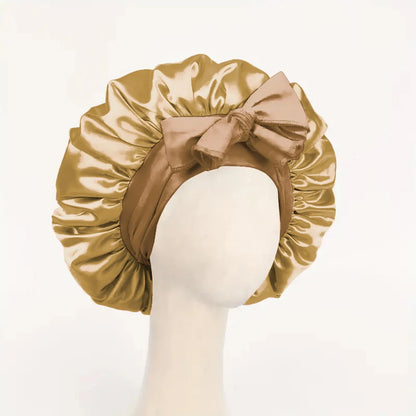 Satin Hair Bonnet With Tie Band Bonnets