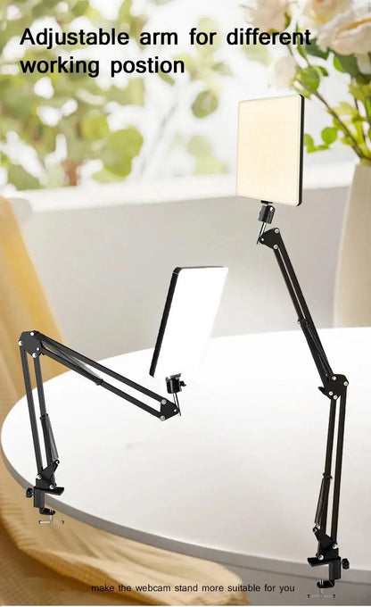 LED Photography Light Selfie Lights Conference Lighting Photo Studio Lamp With Scissor Arm Stand For Zoom YouTube Live Streaming