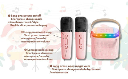 Portable Karaoke Machine Bluetooth System Wireless